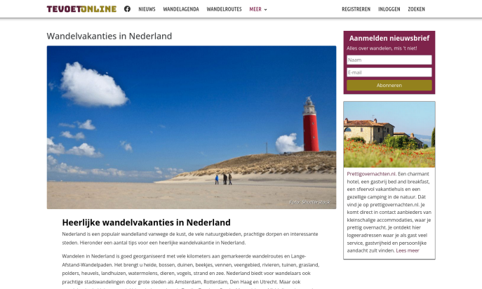 Tevoetonline.nl | De site voor wandelaars by Marc Pliester