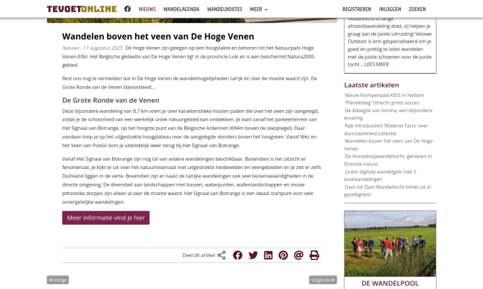 Tevoetonline.nl | De site voor wandelaars by Marc Pliester
