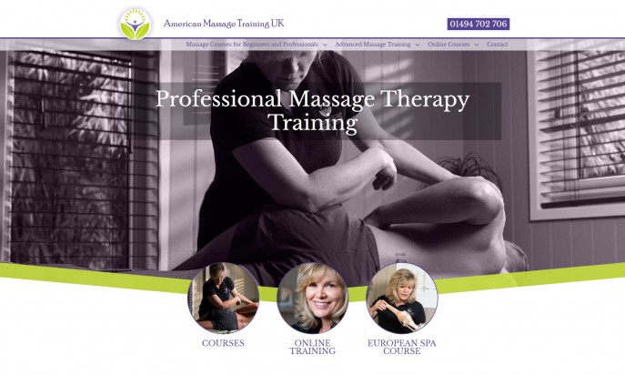 American Massage Training UK - Bespoke Event Website by Square Balloon
