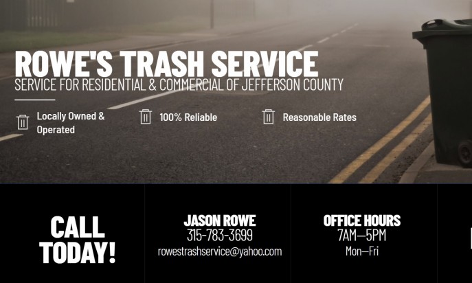 Rowe's Trash Service by Coughlin Printing