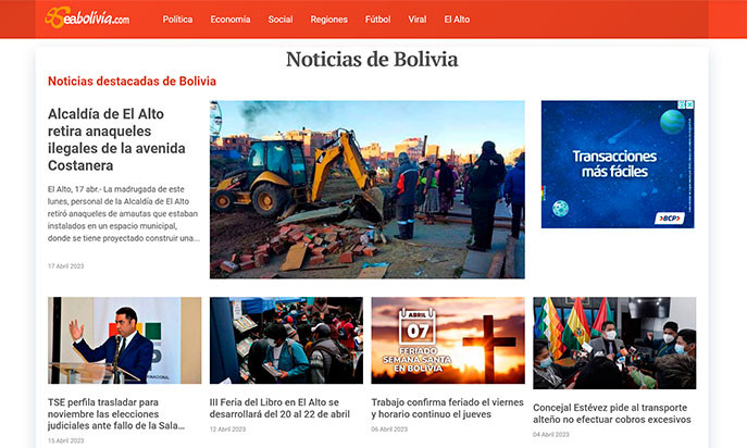 Noticias de Bolivia - EABOLIVIA by EABOLIVIA - EL ALTO