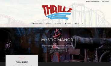 Thrillz - The Ultimate Theme Park Review Site by Modern Designs By Josh Gilson